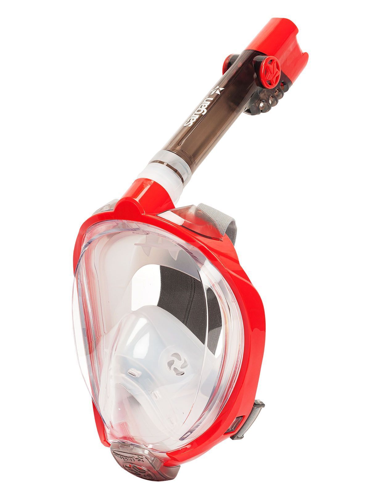 Маска полнолицевая САРГАН "ГАЛАКТИКА ПРЕМИУМ" цвет прозрачный / красный / прозрачный