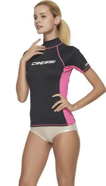 Футболка из лайкры с коротким рукавом RASH GUARD жен. черно-розовая Cressi