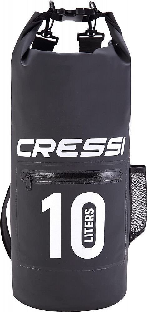 Гермомешок CRESSI с карманом на молнии, DRY BAG, черный 10 литров, Cressi