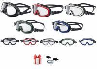 Очки САРГАН "СТАРТ" для плавания, черный силикон