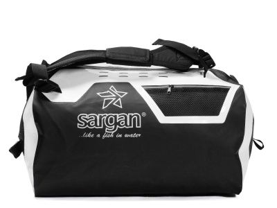 Гермо-Сумка-Рюкзак САРГАН "ПРОГРЕССОР 80.0" Герметичная молния 100%, вкладыш, черный-белый, 80л