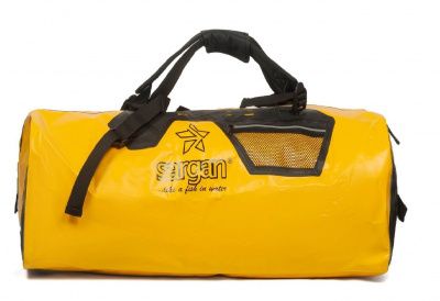 Гермо-Сумка-Рюкзак САРГАН "ПРОГРЕССОР 80.0" Герметичная молния 100%, вкладыш, желтый-черный, 80л