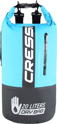 Герморюкзак CRESSI с карманом на молнии Premium BACK PACK, черный/светло-голубой, 20 литров, Cressi