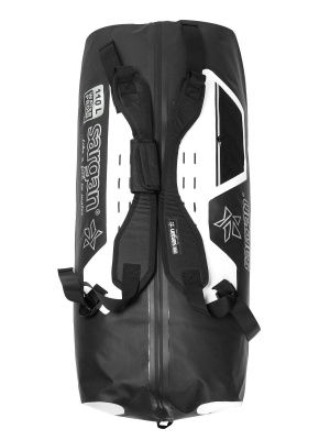 Гермо-Сумка-Рюкзак САРГАН "ПРОГРЕССОР 110.0" Герметичная молния 100%, вкладыш, черный-белый, 110л