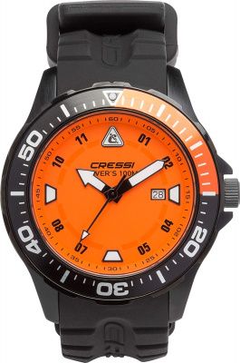 Часы Cressi MANTA WATCH 100m BLACK BLACK ORANGE