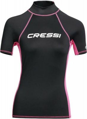 Футболка из лайкры с коротким рукавом RASH GUARD жен. черно-розовая Cressi