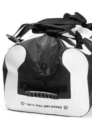 Гермо-Сумка-Рюкзак САРГАН "ПРОГРЕССОР 80.0" Герметичная молния 100%, вкладыш, черный-белый, 80л