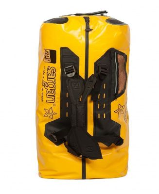 Гермо-Сумка-Рюкзак САРГАН "ПРОГРЕССОР 80.0" Герметичная молния 100%, вкладыш, желтый-черный, 80л