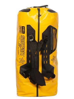 Гермо-Сумка-Рюкзак САРГАН "ПРОГРЕССОР 110.0" Герметичная молния 100%, вкладыш, желтый-черный, 110л