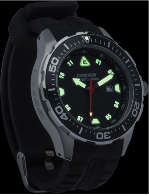 Часы Cressi MANTA WATCH 100m с браслетом из нерж.стали, серебристый