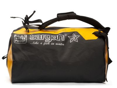 Гермо-Сумка-Рюкзак САРГАН "ПРОГРЕССОР 80.0" Герметичная молния 100%, вкладыш, черный-желтый, 80л