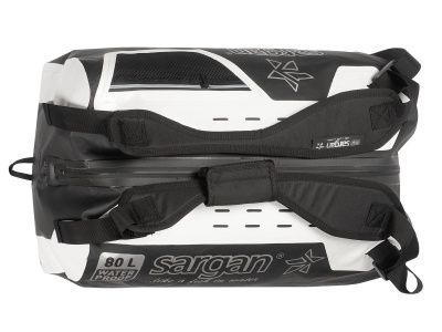 Гермо-Сумка-Рюкзак САРГАН "ПРОГРЕССОР 80.0" Герметичная молния 100%, вкладыш, черный-белый, 80л