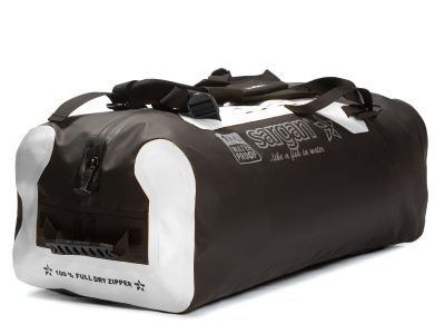 Гермо-Сумка-Рюкзак САРГАН "ПРОГРЕССОР 110.0" Герметичная молния 100%, вкладыш, черный-белый, 110л