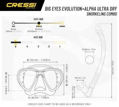 Набор маска BIG EYES EVOLUTION + трубка ALFA ULTRA DRY Cressi