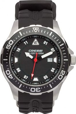 Часы Cressi MANTA WATCH 100m BLACK BLACK SILVER CASE