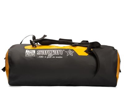 Гермо-Сумка-Рюкзак САРГАН "ПРОГРЕССОР 110.0" Герметичная молния 100%, вкладыш, черный-желтый, 110л