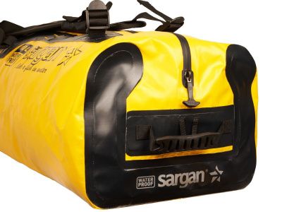 Гермо-Сумка-Рюкзак САРГАН "ПРОГРЕССОР 80.0" Герметичная молния 100%, вкладыш, желтый-черный, 80л