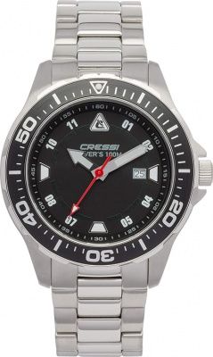 Часы Cressi MANTA WATCH 100m с браслетом из нерж.стали, серебристый