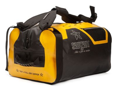 Гермо-Сумка-Рюкзак САРГАН "ПРОГРЕССОР 80.0" Герметичная молния 100%, вкладыш, черный-желтый, 80л