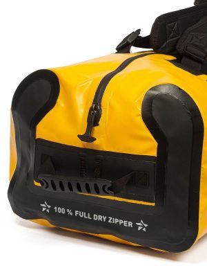 Гермо-Сумка-Рюкзак САРГАН "ПРОГРЕССОР 80.0" Герметичная молния 100%, вкладыш, желтый-черный, 80л