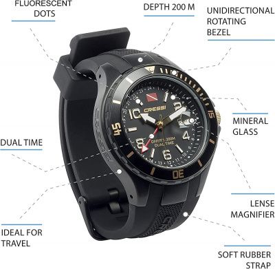 Часы Cressi MANTA WATCH 100m BLACK RED