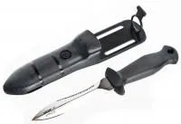 Нож "ТУРГОЯК" стропорез зеркальное покрытие черная ручка SARGAN