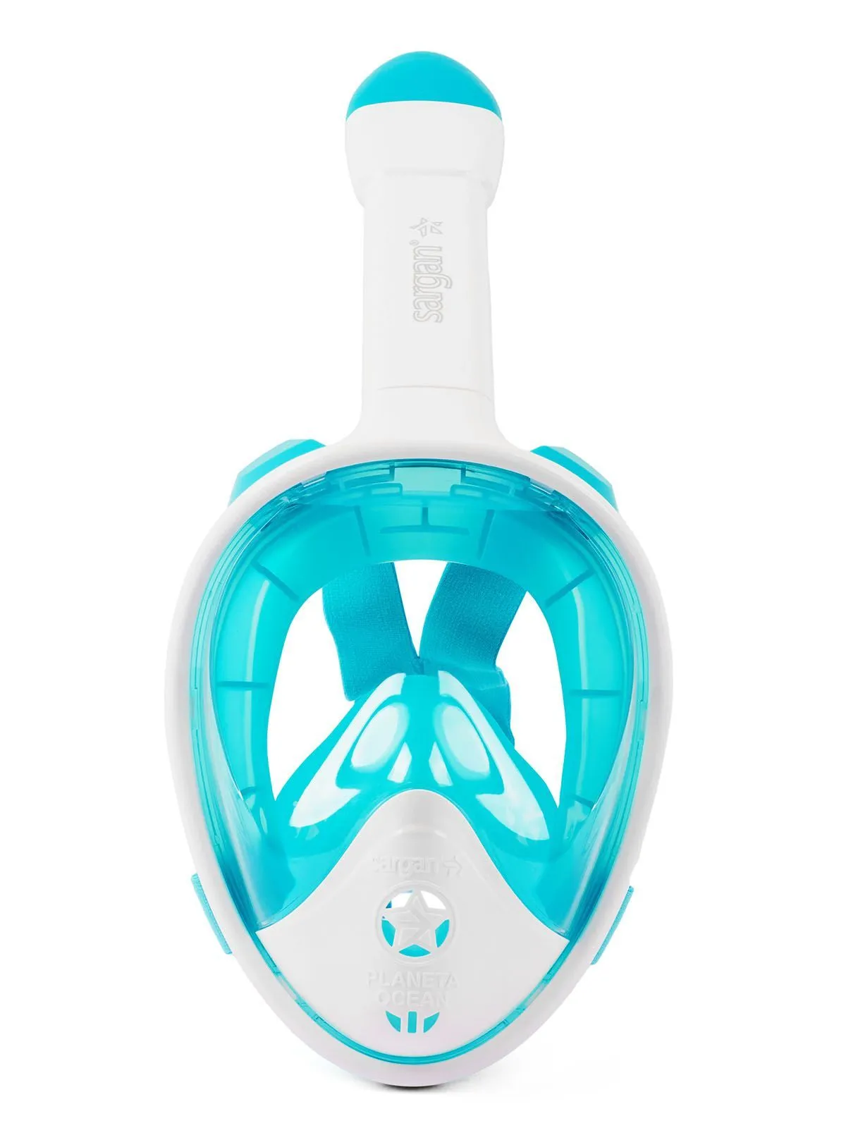 Маска полнолицевая САРГАН "ПЛАНЕТА ОКЕАН 2.0" цвет белый/бирюзовый Sargan