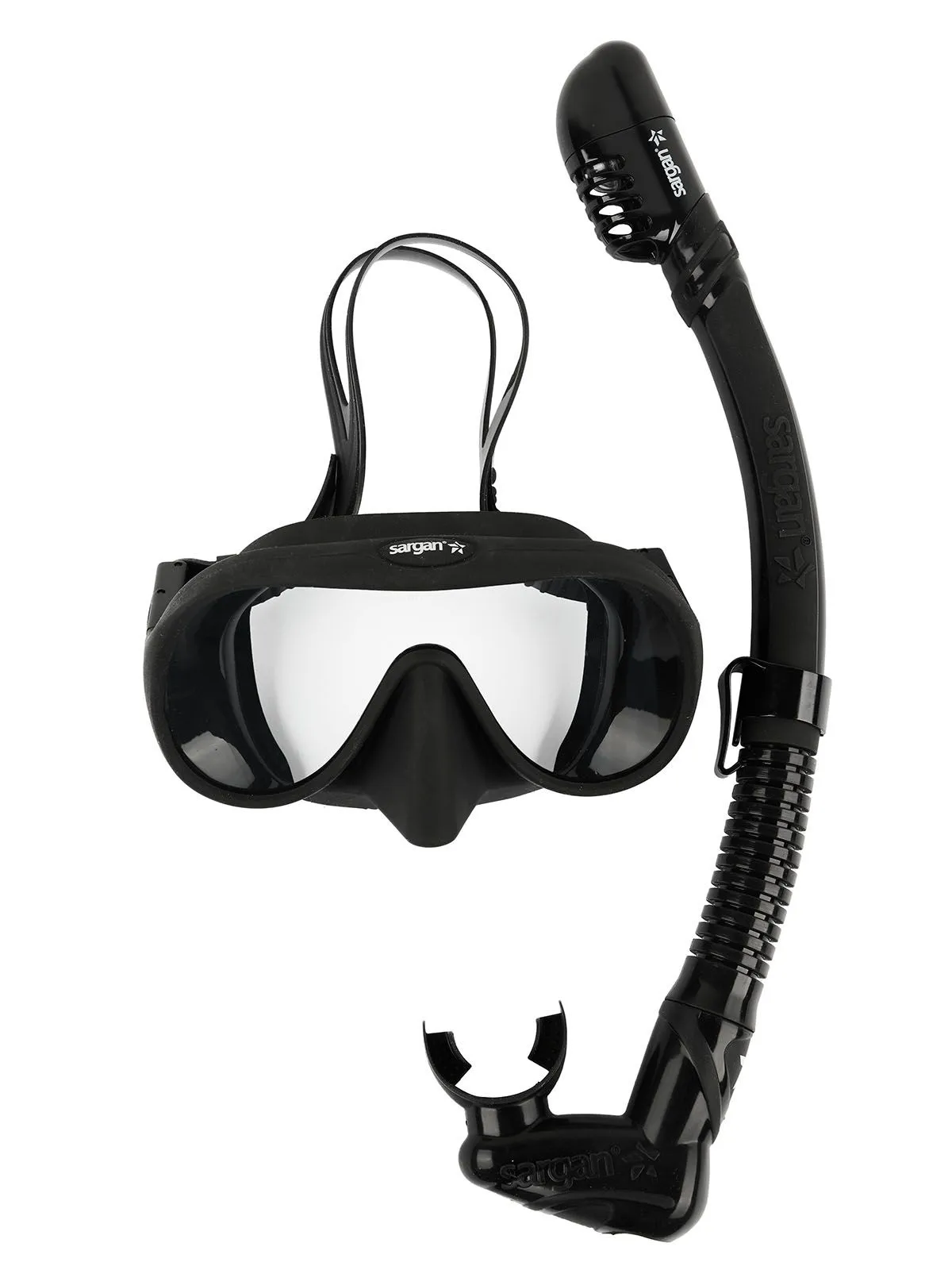 Набор Сарган "МАСТЕР-Н"  (маска, трубка) черный/черный силикон