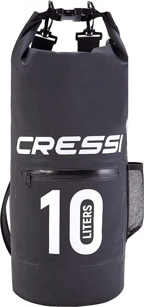 Гермомешок CRESSI с карманом на молнии, DRY BAG, черный 10 литров, Cressi