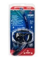 Набор САРГАН НЕРО (маска + трубка)  черный силикон, синий SARGAN