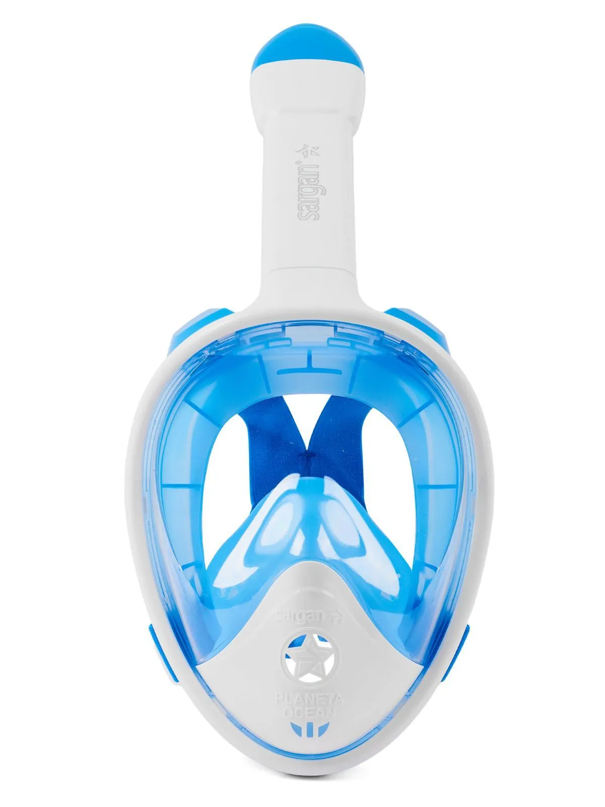 Маска полнолицевая САРГАН "ПЛАНЕТА ОКЕАН 2.0" цвет белый/голубой Sargan