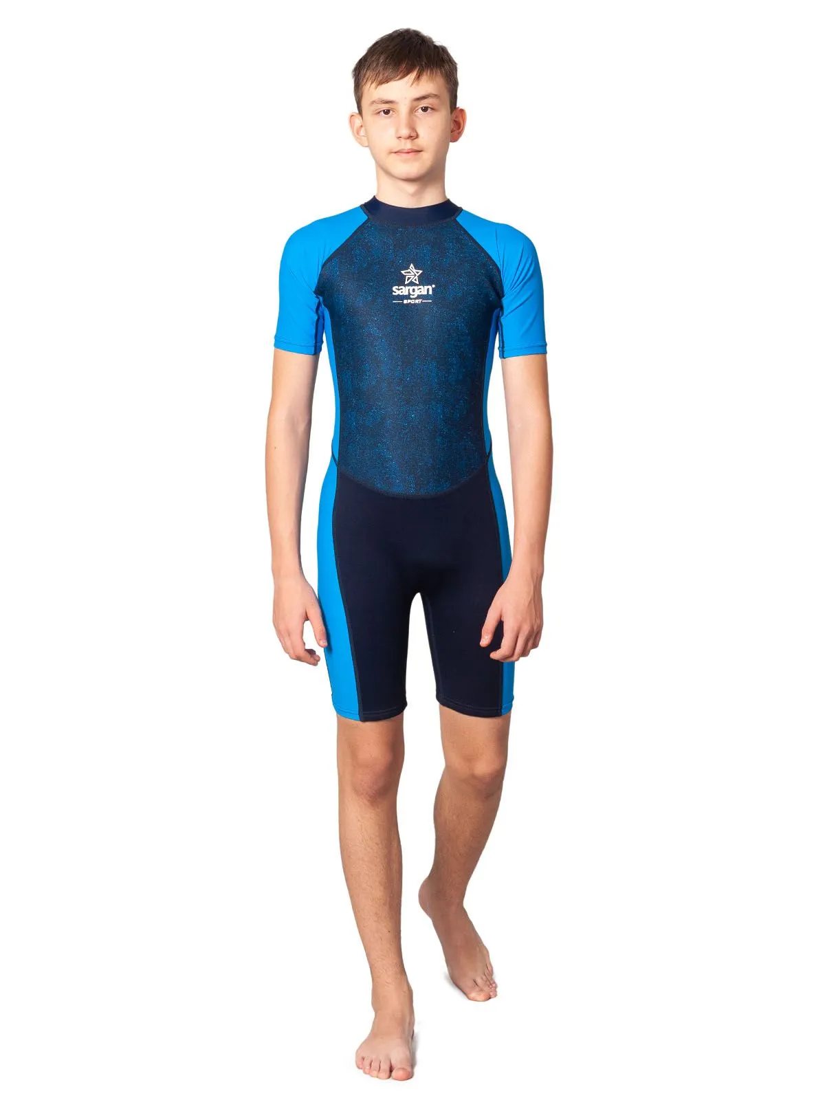 Гидрокостюм SARGAN Sport  1081/BL, детский, неопрен 2мм/лайкра, синий-голубой